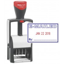Heavy Duty Date Stamp with "EMAILED" Self Inking Stamp - 2 Color Blue/Red Ink