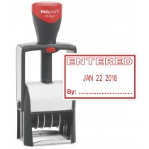 Heavy Duty Date Stamp with "ENTERED" Self Inking Stamp - RED Ink