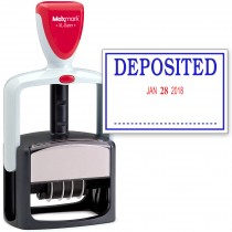 2000 PLUS Heavy Duty Style 2-Color Date Stamp with DEPOSITED self inking stamp - Blue/Red Ink