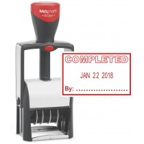 Heavy Duty Date Stamp with "COMPLETED" Self Inking Stamp - RED Ink