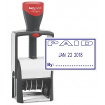 Heavy Duty Date Stamp with "PAID" Self Inking Stamp - BLUE Ink