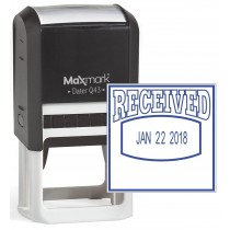 MaxMark Q43 (Large Size) Date Stamp with "RECEIVED" Self Inking Stamp - Blue Ink