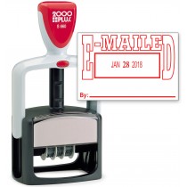 2000 PLUS Heavy Duty Style 2-Color Date Stamp with EMAILED self inking stamp - Red Ink